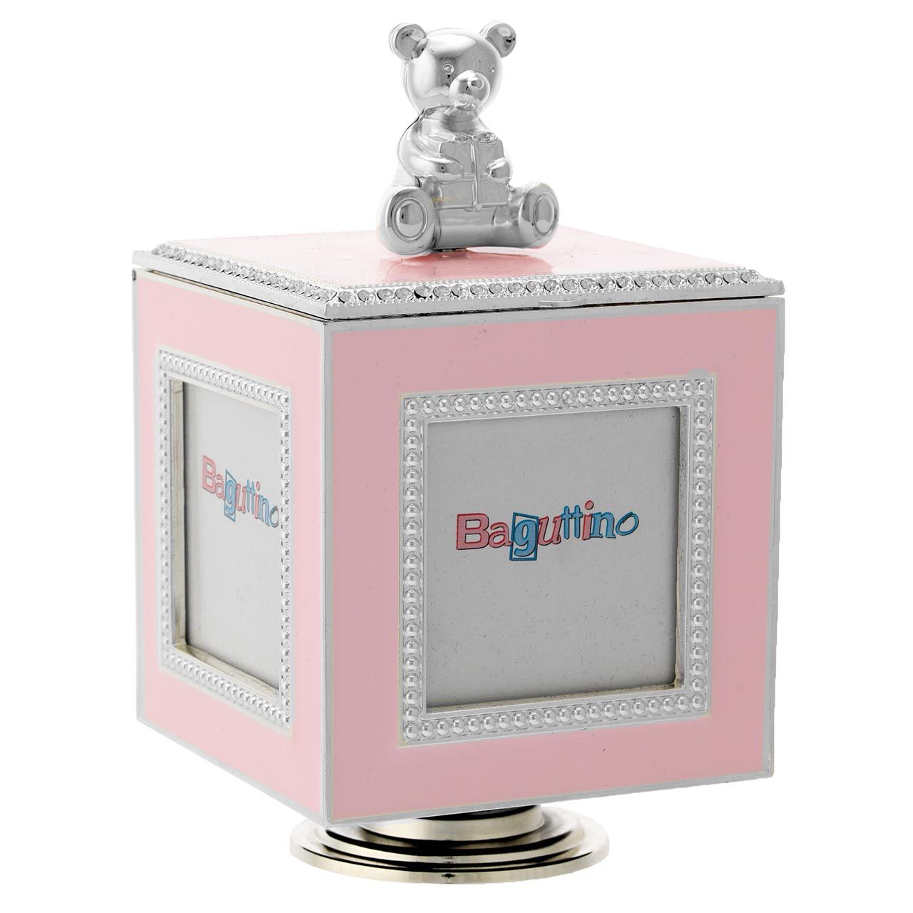 COFANETTO CUBO CON CARILLON 10x10x15 ROSA